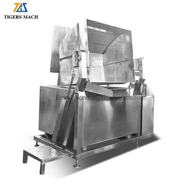 Multifunctional onion continuous frying machine